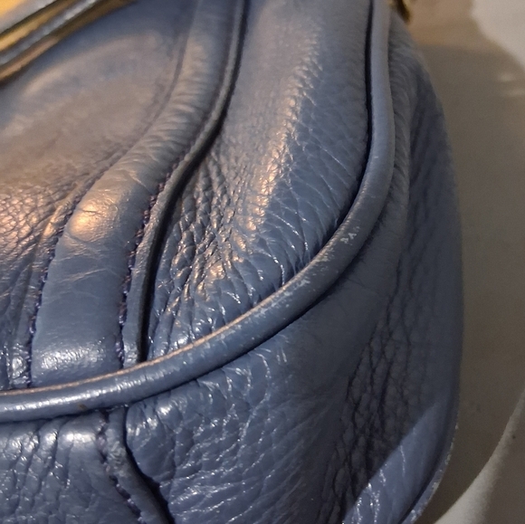 Tory Burch Navy Leather Amanda Foldover Cross body bag. - Picture 6 of 16